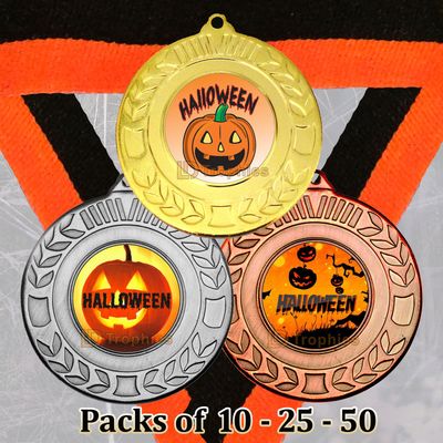 Halloween Medal & Ribbon Packs - Various Sizes