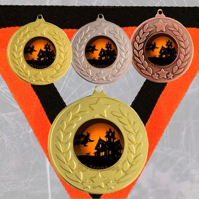 Haunted House Halloween Medal & Ribbon