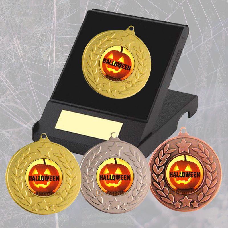 Halloween Pumpkin Medal in Presentation Box