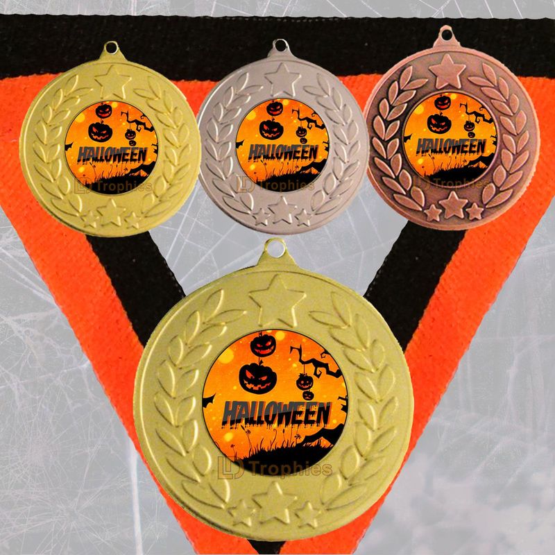 Various Pumpkins Halloween Medal & Ribbon