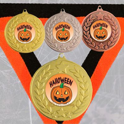 Scary Pumpkin Halloween Medal & Ribbon