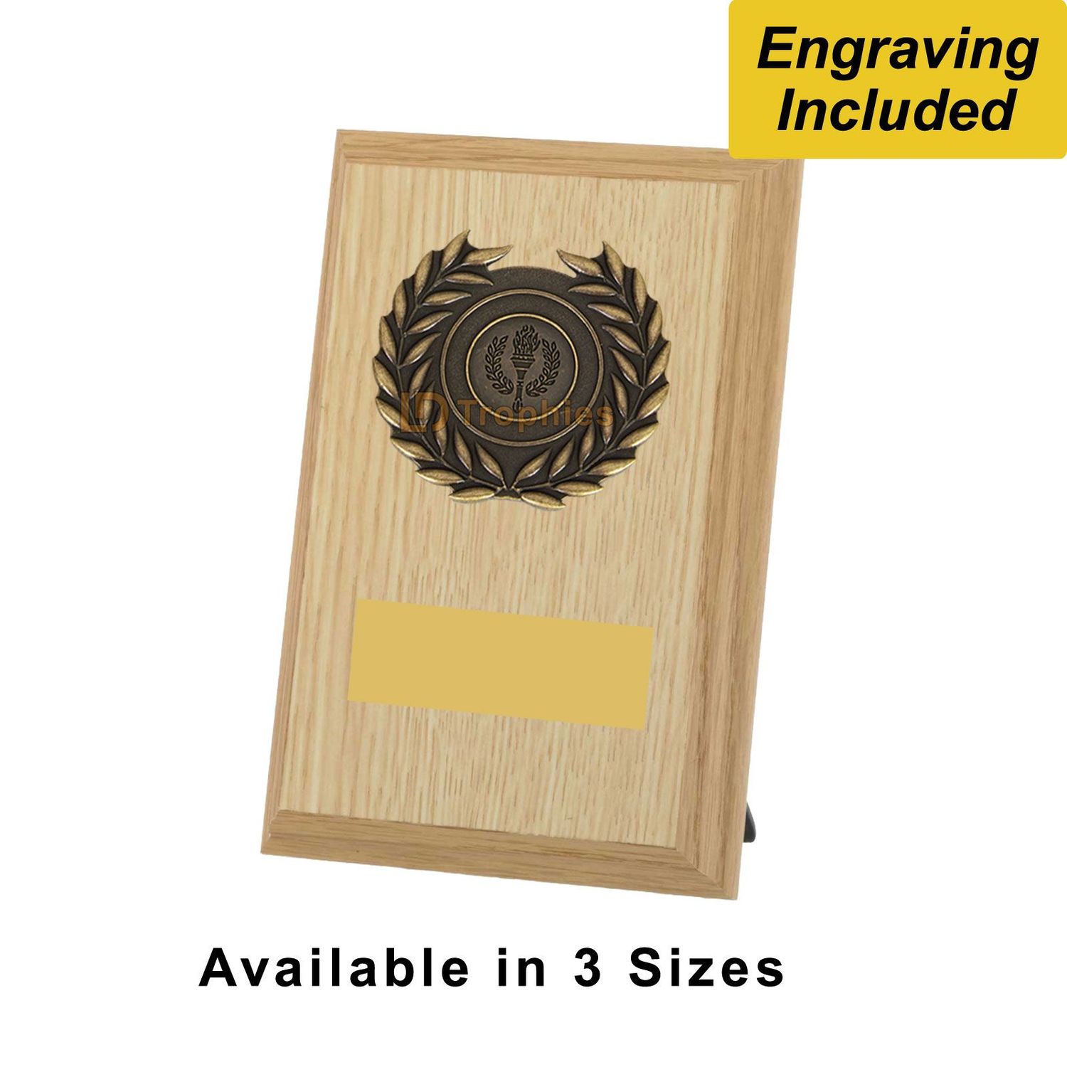 Sports Shield / Plaque - Light Wood Effect