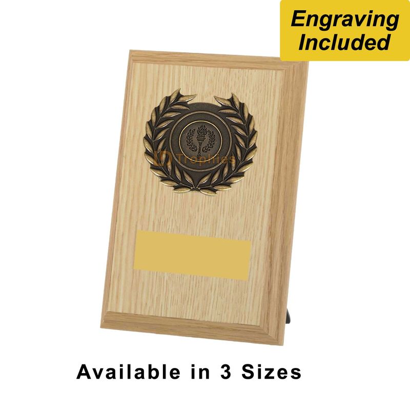 Sports Shield / Plaque - Light Wood Effect
