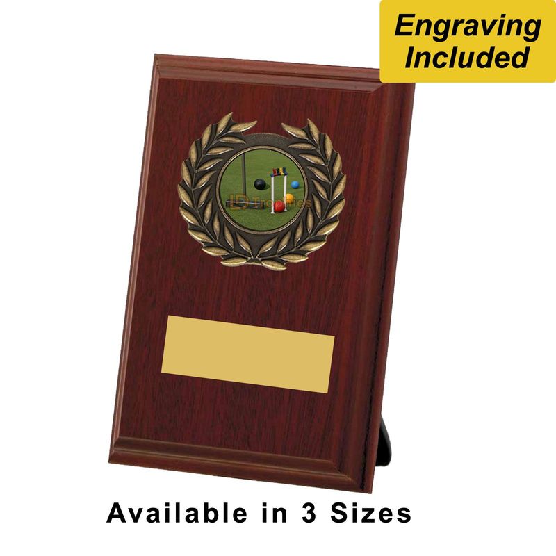 Croquet Shield / Plaque - Dark Wood