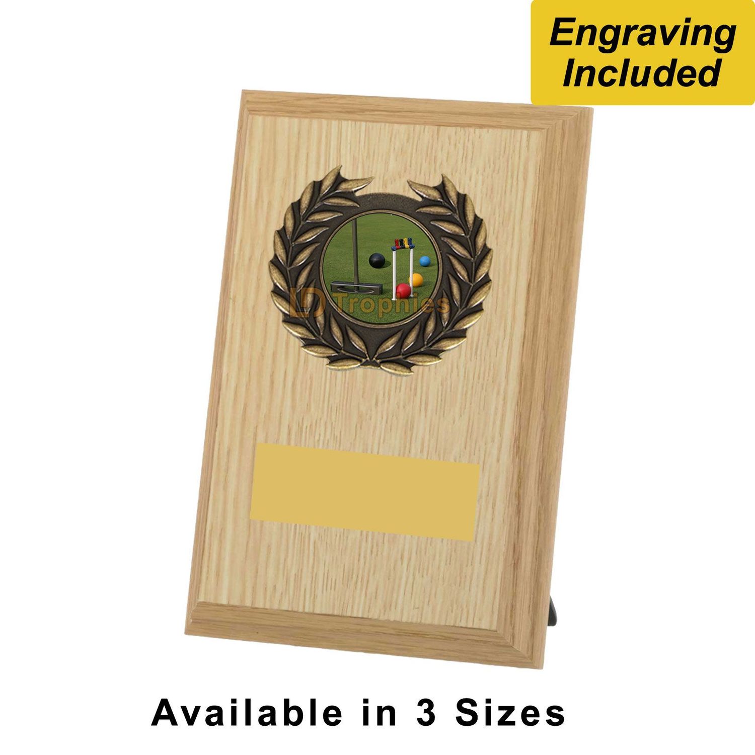 Croquet Shield / Plaque - Light Wood