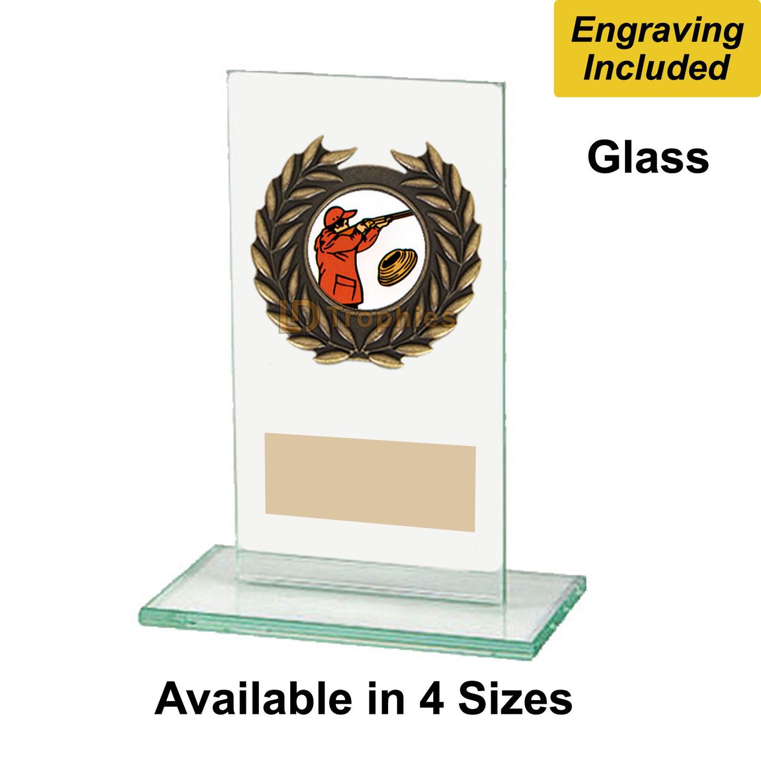 Glass Clay Pigeon Shooting Trophies - Warrior Range
