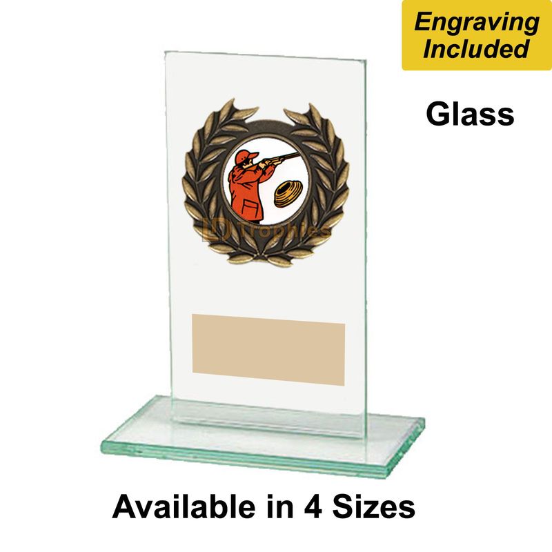 Glass Clay Pigeon Shooting Trophies - Warrior Range