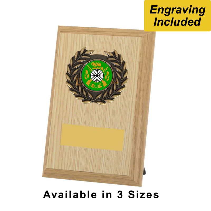 Target Shooting Shield / Plaque - Light Wood