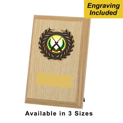 Rifle Shooting Shield / Plaque - Light Wood