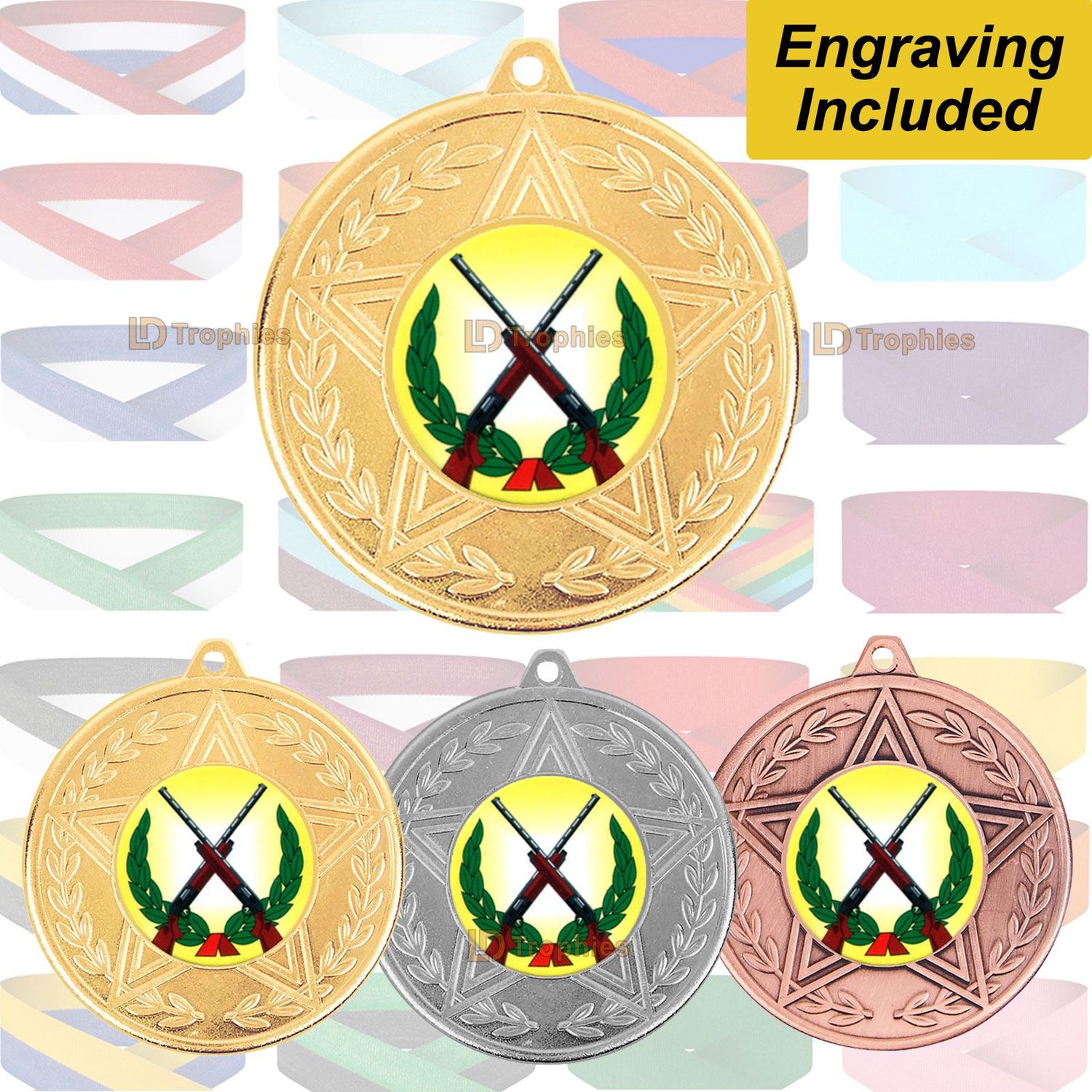 Rifle Shooting Medal & Ribbon - Caesar Range
