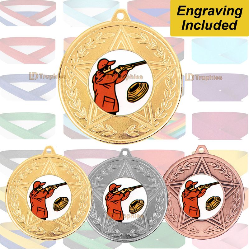Clay Pigeon Shooting Medal & Ribbon - Caesar