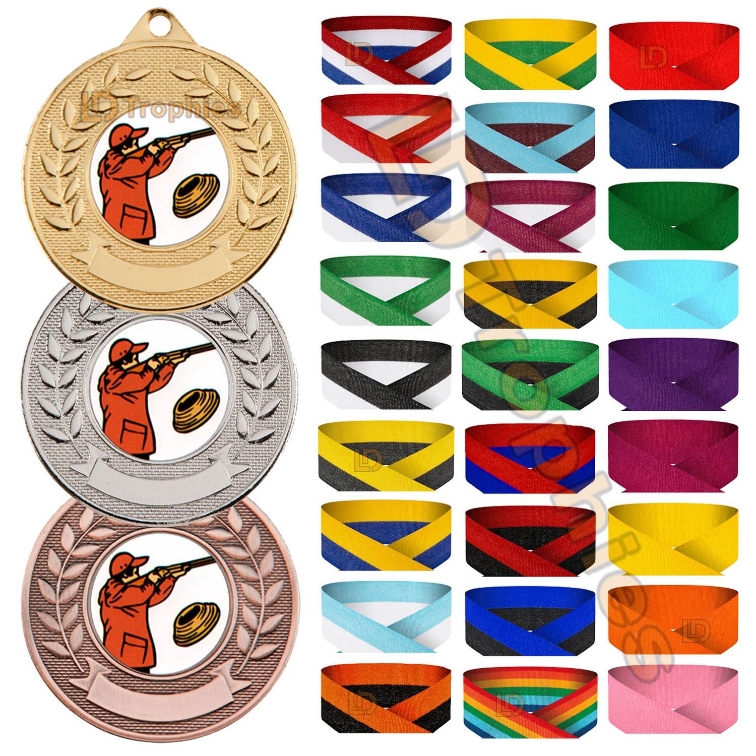 Clay Pigeon Shooting Medal & Ribbon Packs