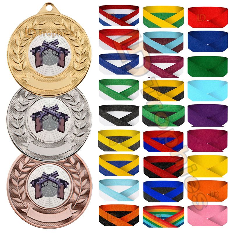 Pistol Shooting Medal & Ribbon Packs
