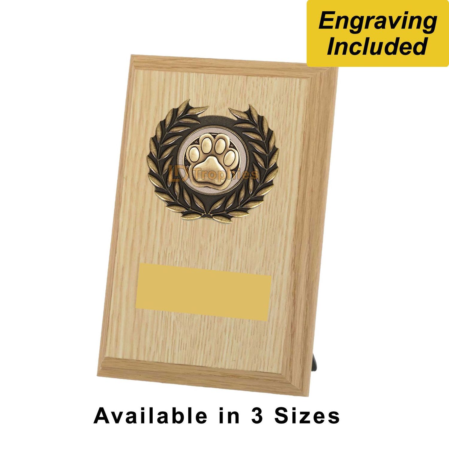 Dog-Canine Shield / Plaque - Light Wood