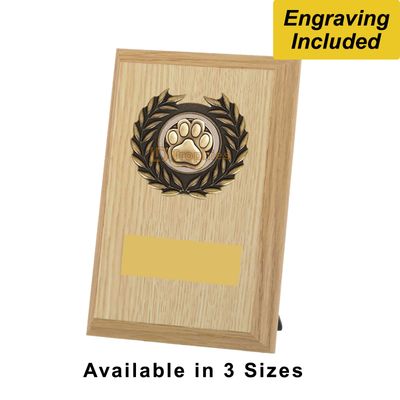 Dog-Canine Shield / Plaque - Light Wood