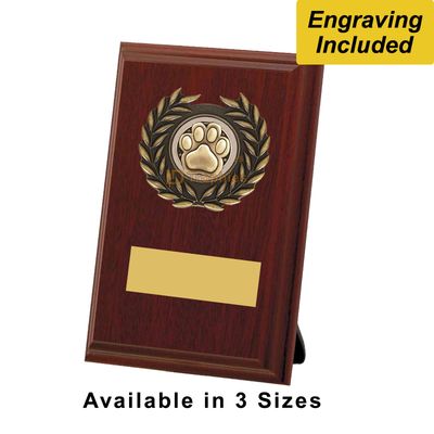 Dog-Canine Shield / Plaque - Dark Wood