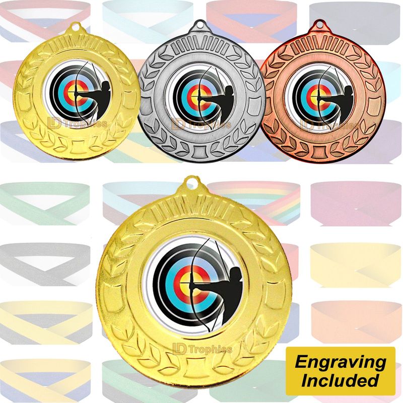 Archery Medal & Ribbon - Engraving Included
