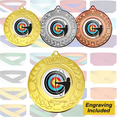 Archery Medal & Ribbon - Engraving Included