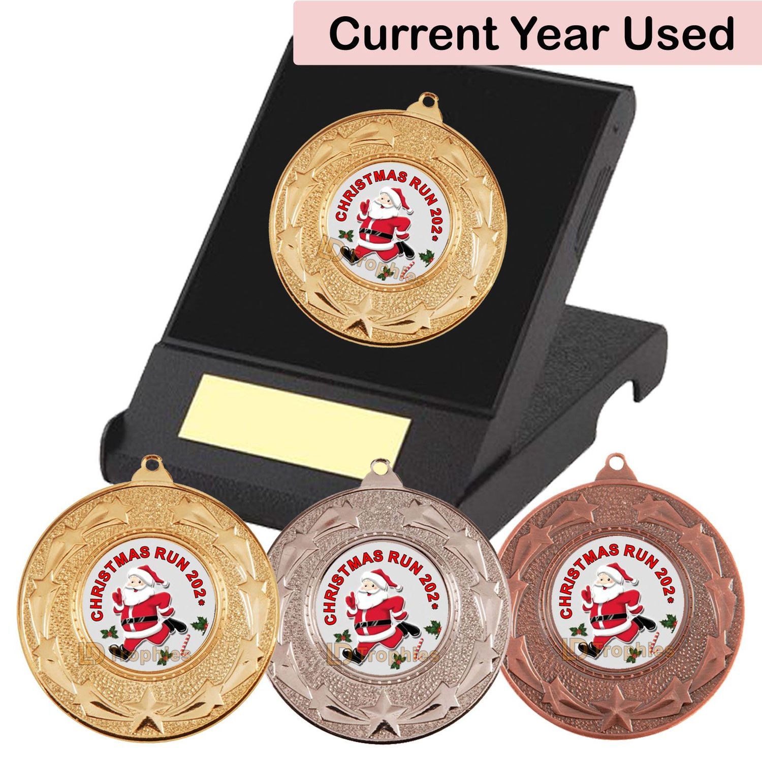 Christmas Run Medal in Presentation Box