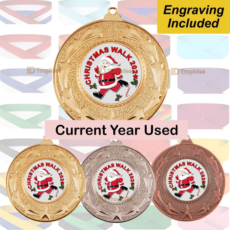 Christmas Walk Medal & Ribbon - Engraving Included