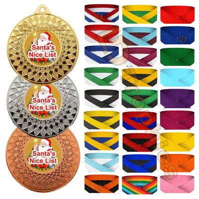 Santa Nice List Medal & Ribbon Packs - Various Sizes