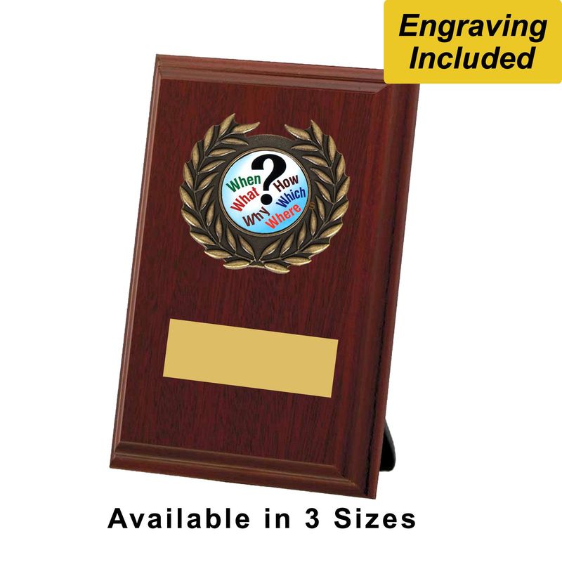 Quiz Shield / Plaque - Dark Wood