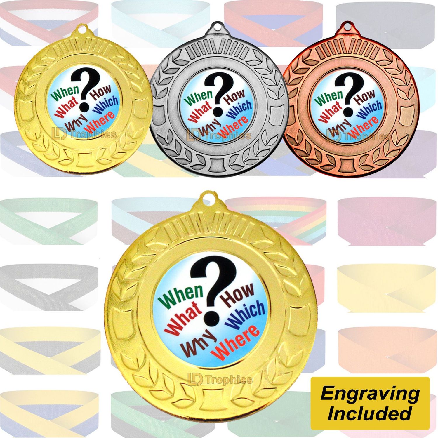 Quiz Medal & Ribbon - Engraving Included