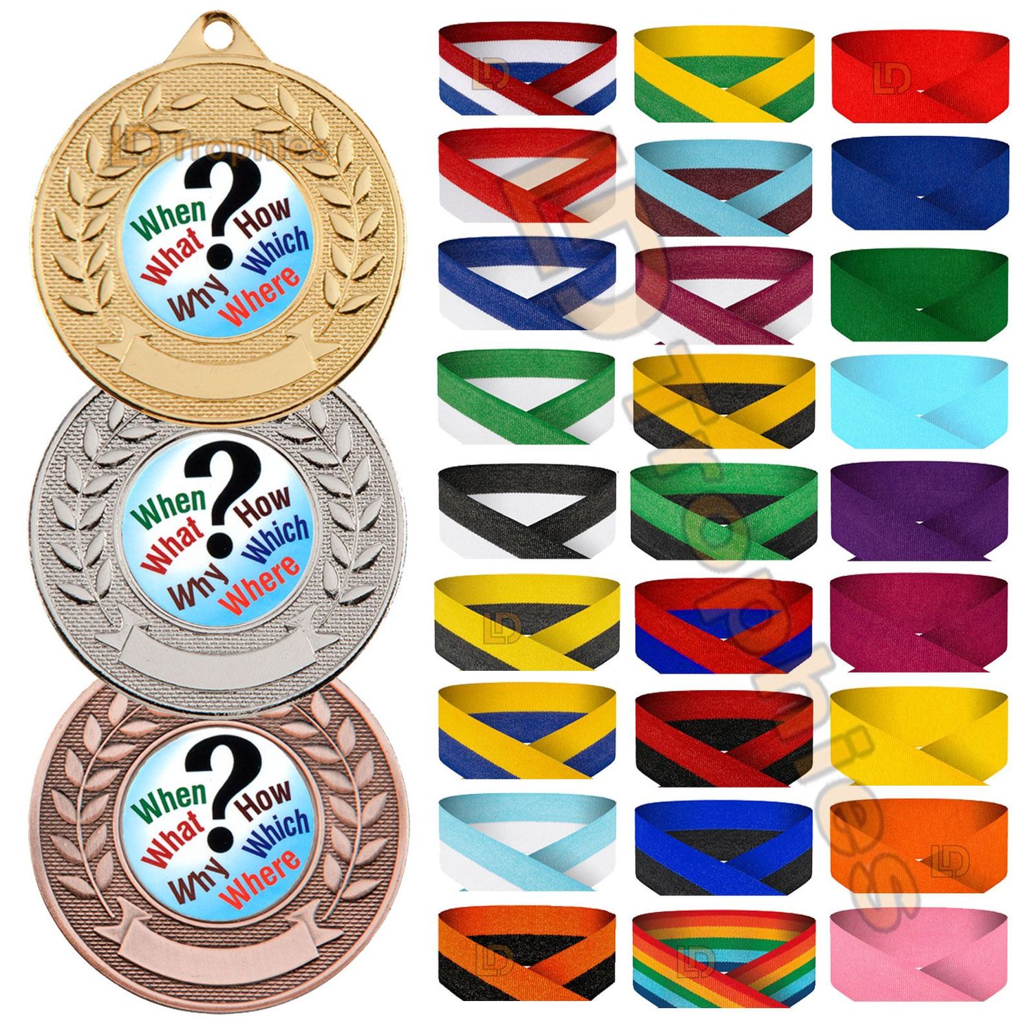 Quiz Medal & Ribbon Packs - Various Sizes