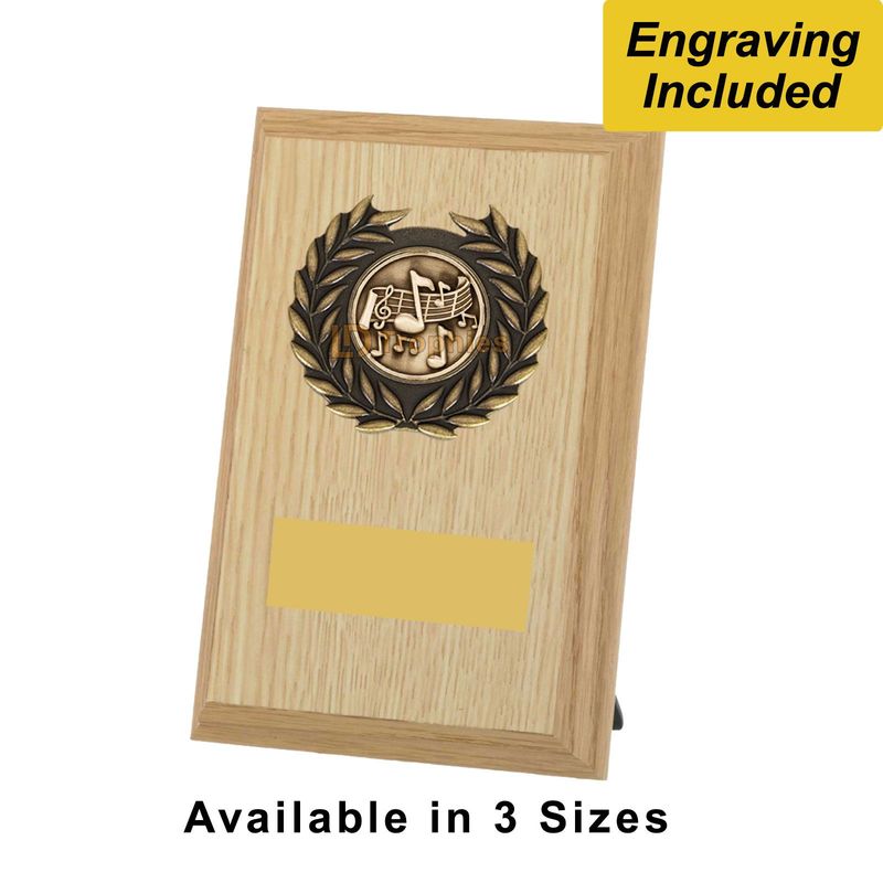 Music Shield / Plaque - Light Wood