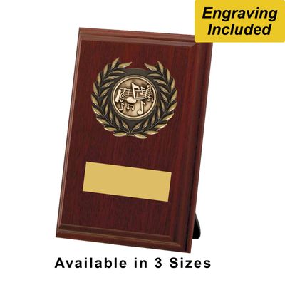 Music Shield / Plaque - Dark Wood