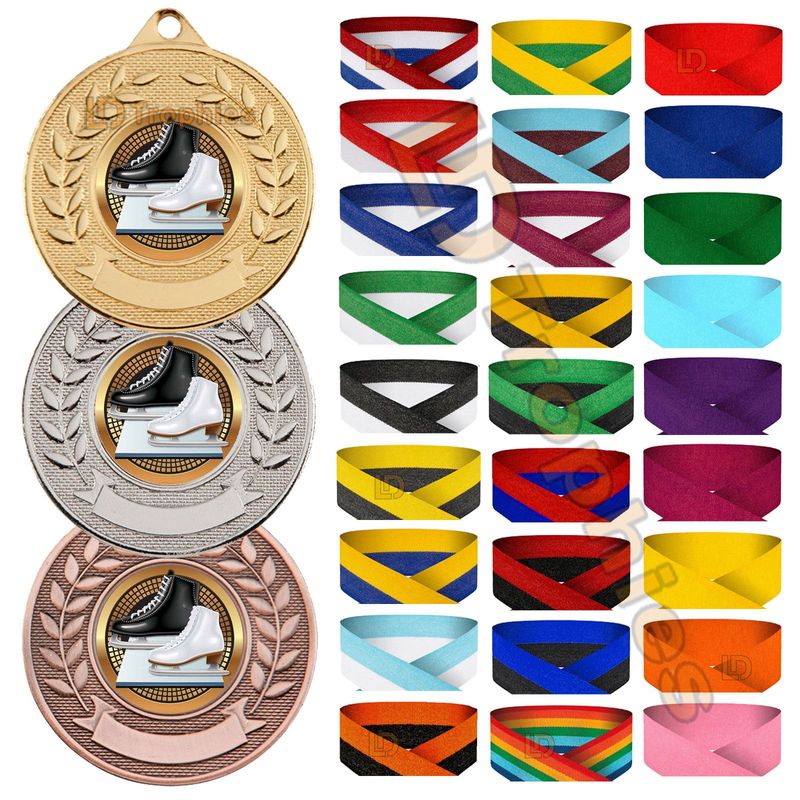 Ice Skating Medal & Ribbon Packs - Various Sizes