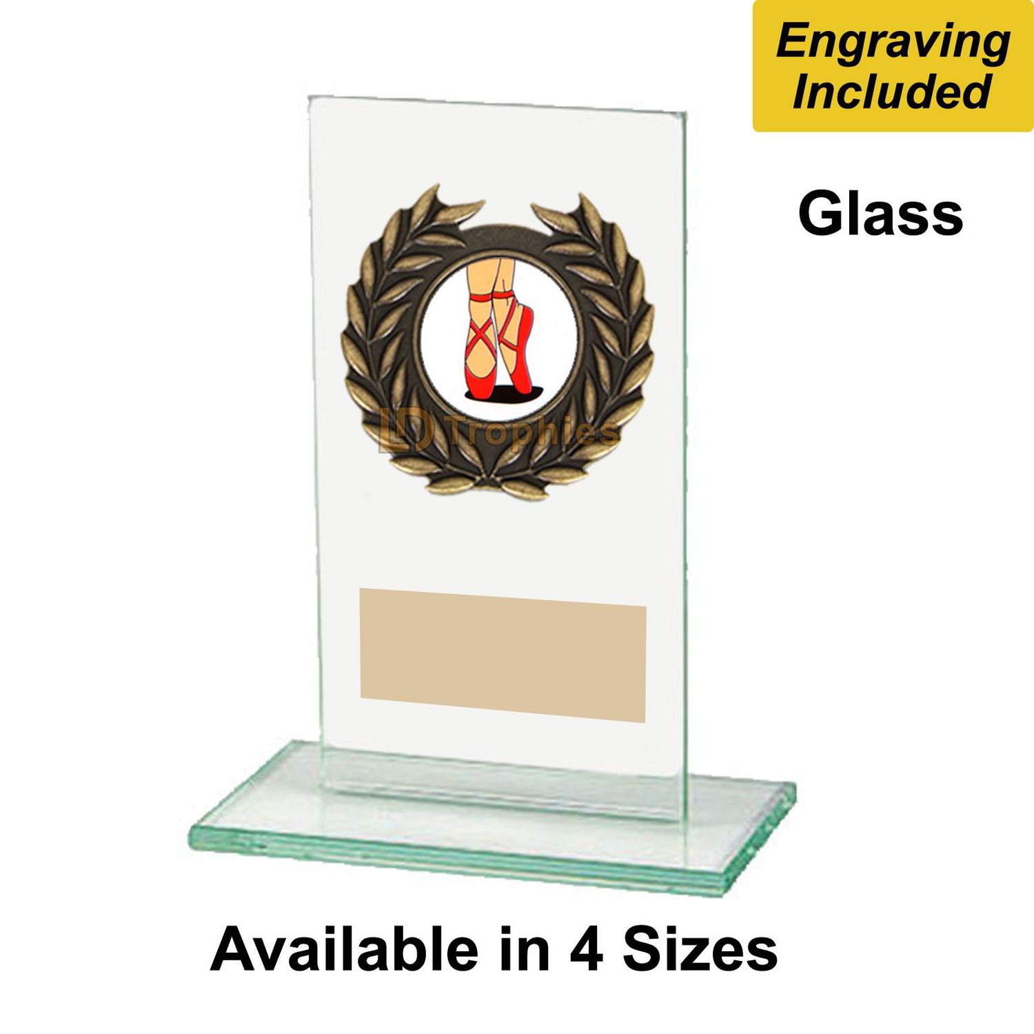 Glass Ballet Trophies - Red Ballet Shoes