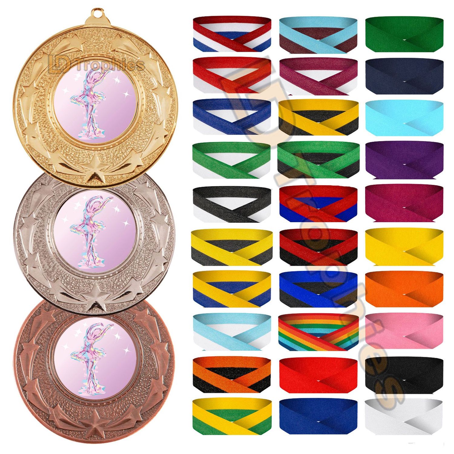 Ballet Medal & Ribbon Packs - Various Sizes