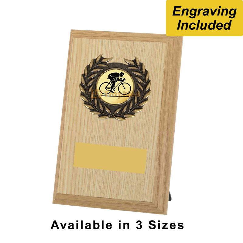 Cycling Shield / Plaque - Light Wood