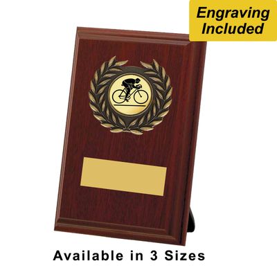 Cycling Shield / Plaque - Dark Wood