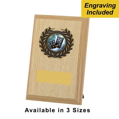 Dominoes Shield / Plaque - Light Wood