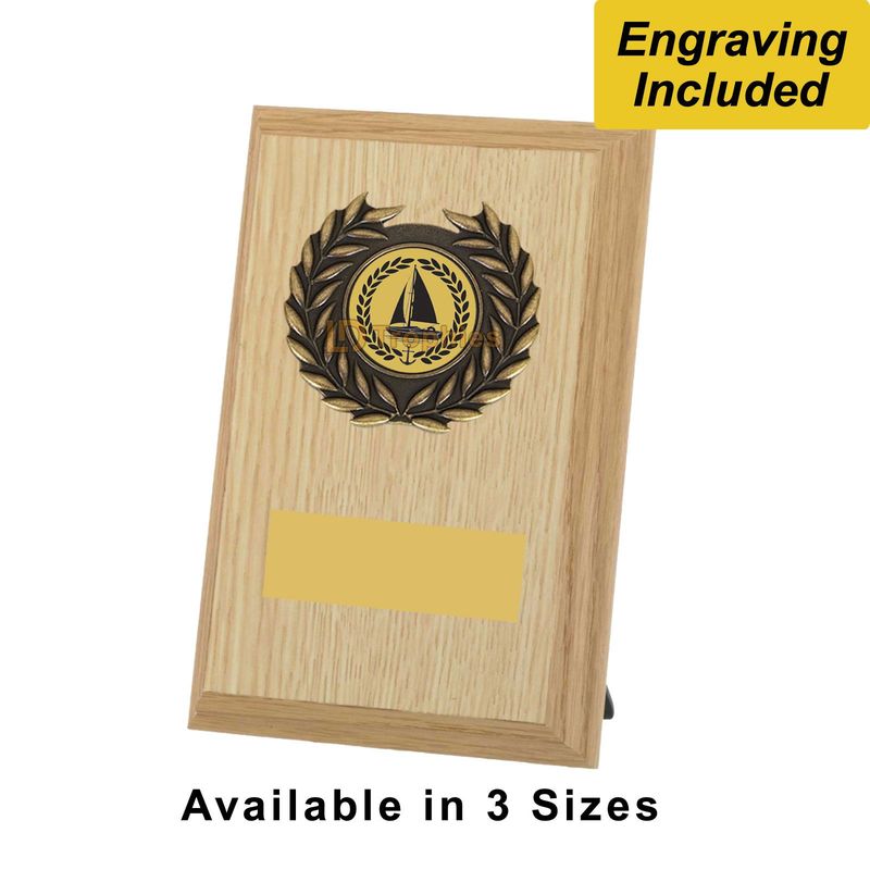 Sailing Shield / Plaque - Light Wood - Boating