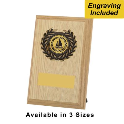 Sailing Shield / Plaque - Light Wood - Boating