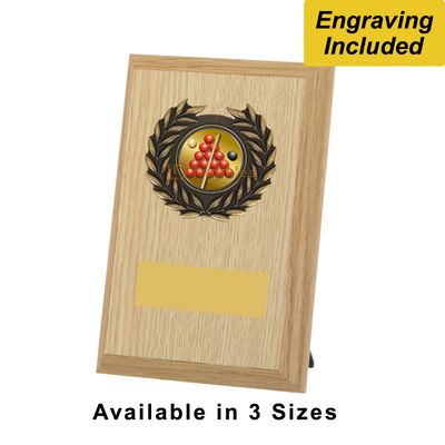 Snooker Shield / Plaque - Light Wood