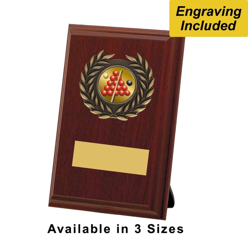 Snooker Shield / Plaque - Dark Wood