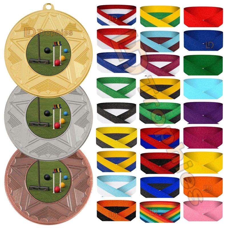Croquet Medal & Ribbon Packs - Various Sizes
