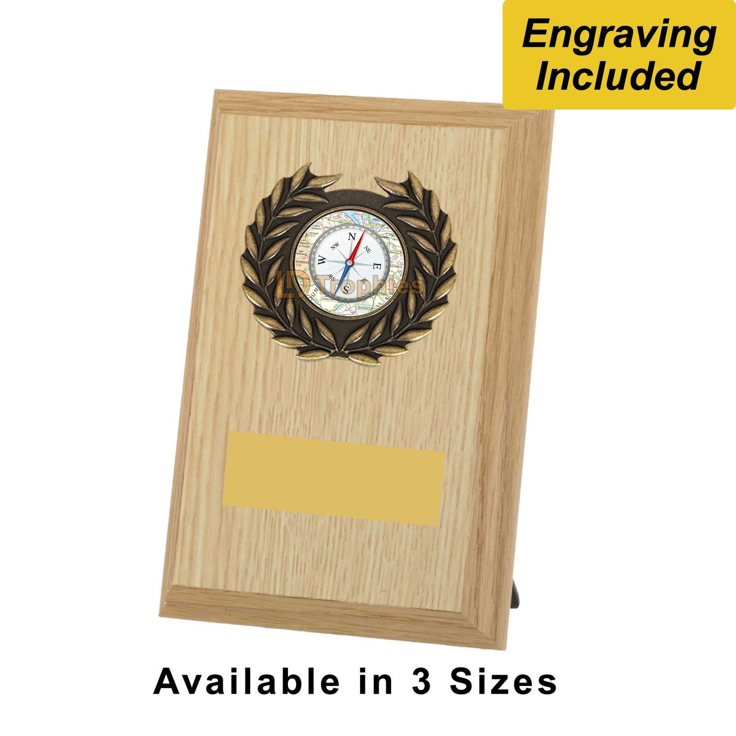 Orienteering Shield / Plaque - Light Wood