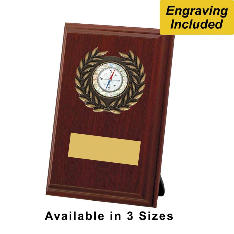 Orienteering Shield / Plaque - Dark Wood