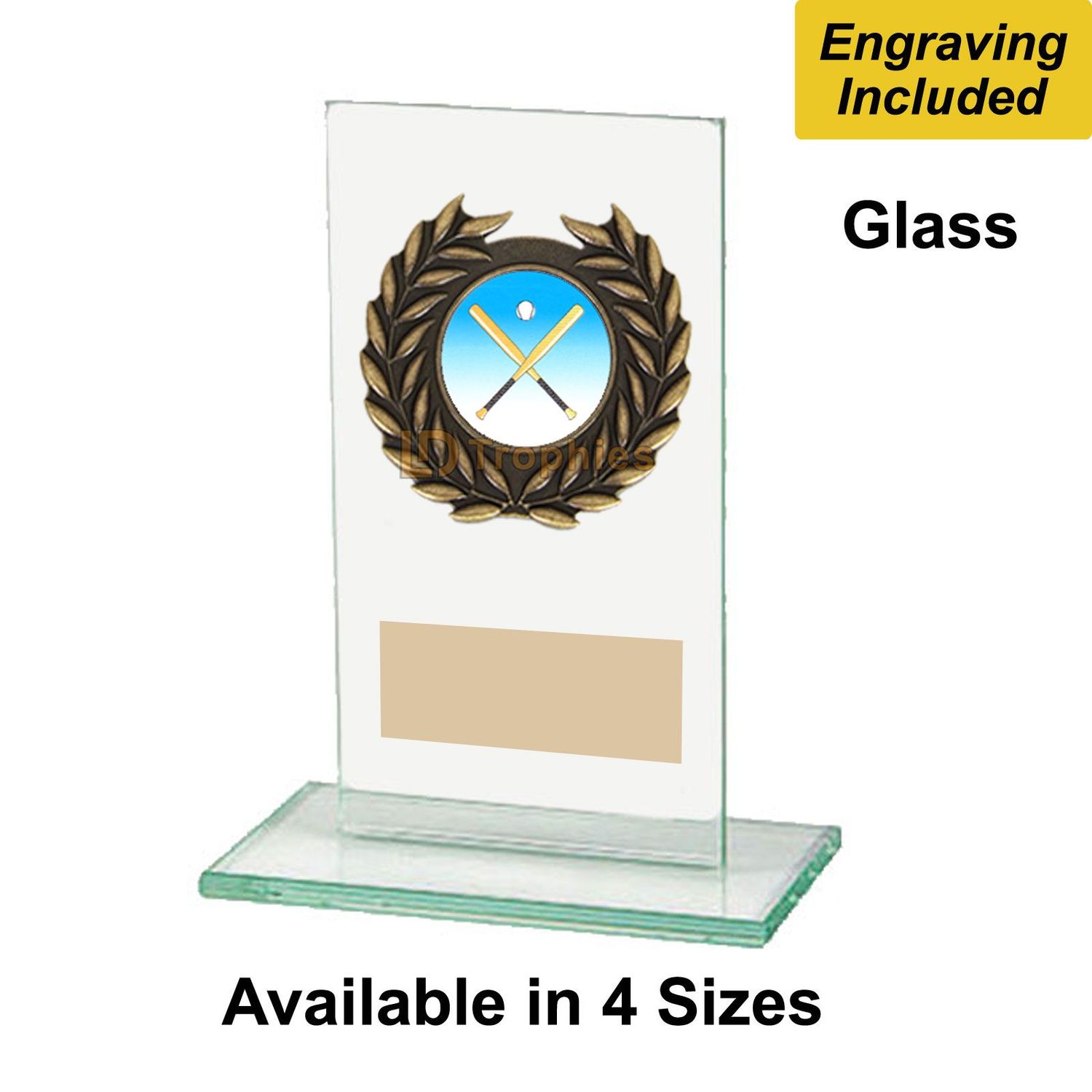 Glass Baseball Trophies - Warrior Range