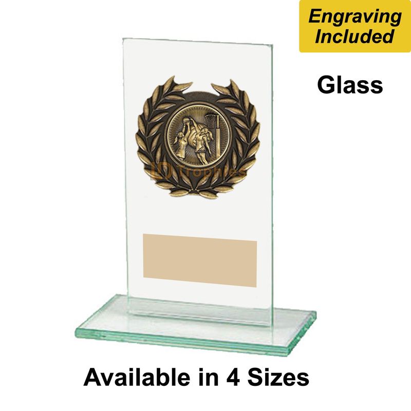 Glass Netball Trophies - Warrior Range