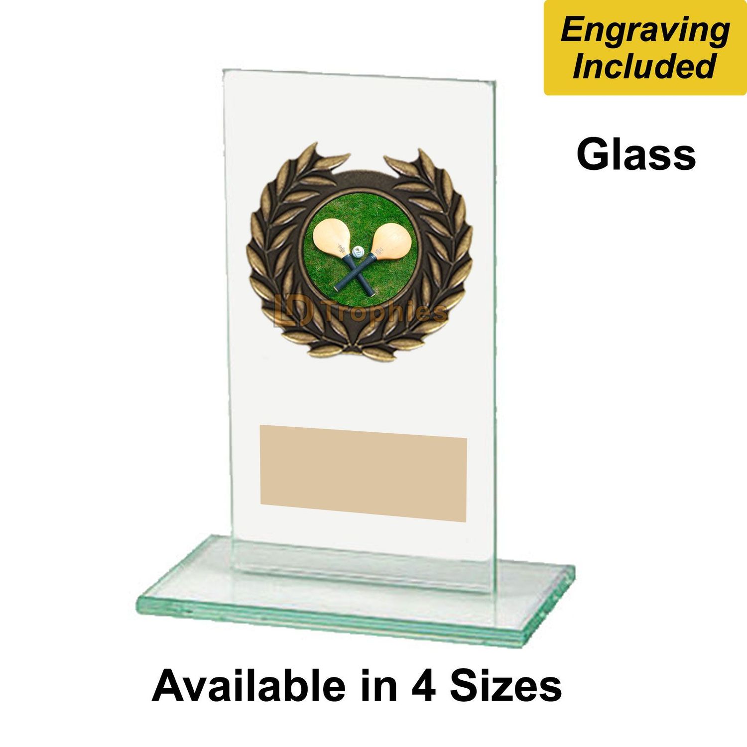 Glass Stoolball Trophies - Warrior Range