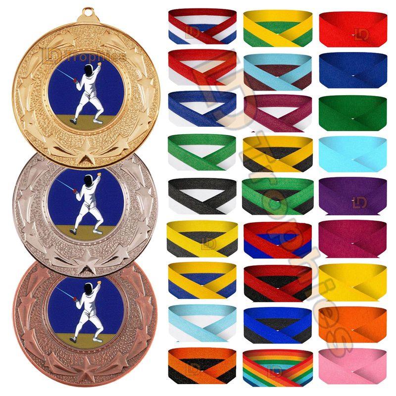 Fencing / Foil Medal & Ribbon Packs - Various Sizes