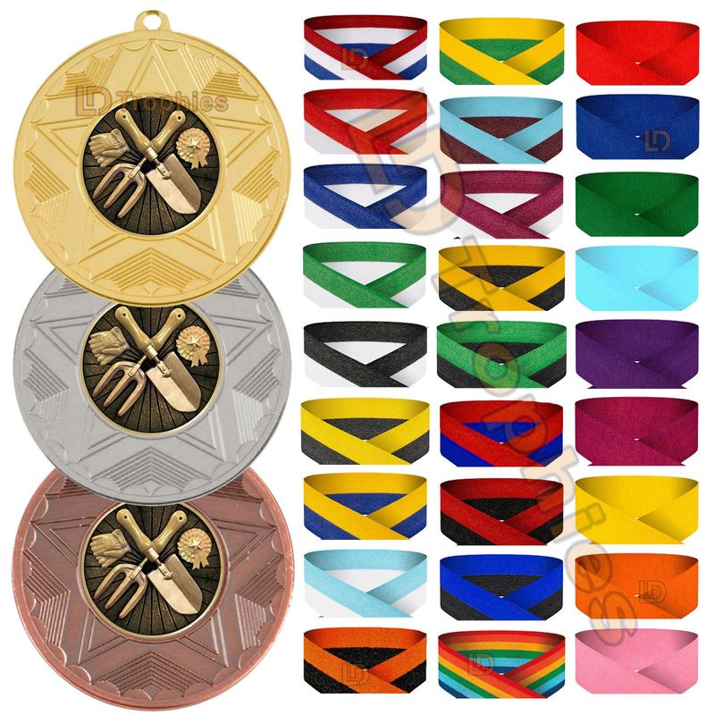 Gardening Medal & Ribbon Packs - Various Sizes