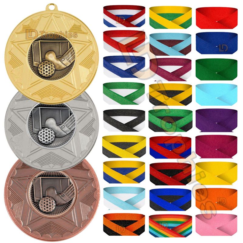 Hockey Medal & Ribbon Packs - Various Sizes
