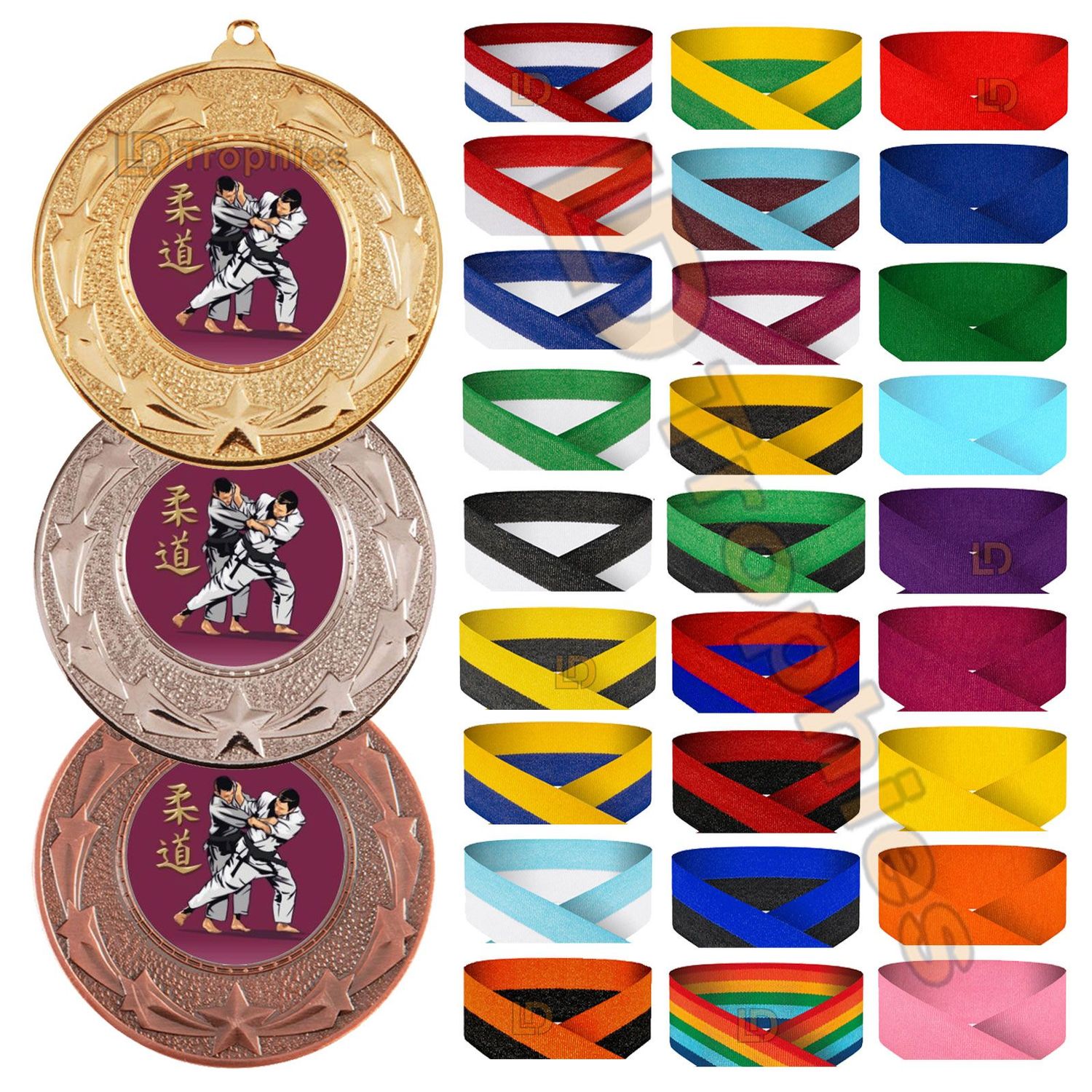 Judo Medal & Ribbon Packs - Various Sizes